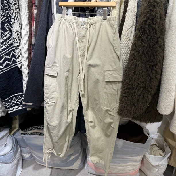 韩国东大门棉质直筒宽松工装裤