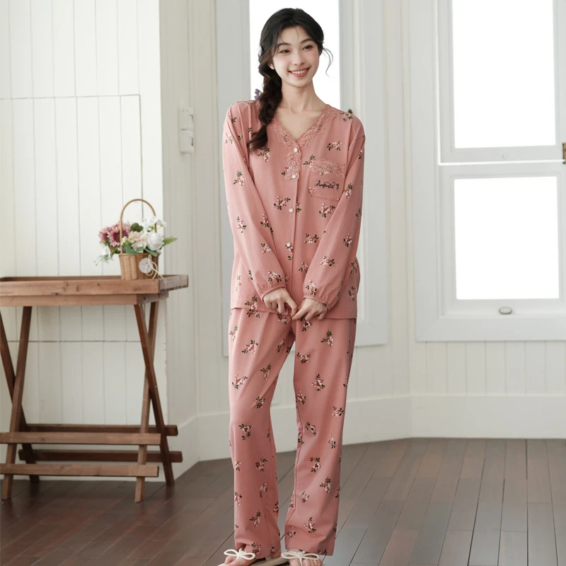 芬腾睡衣女夏季薄款短袖少女清新甜美宽松休闲透气家居服套装