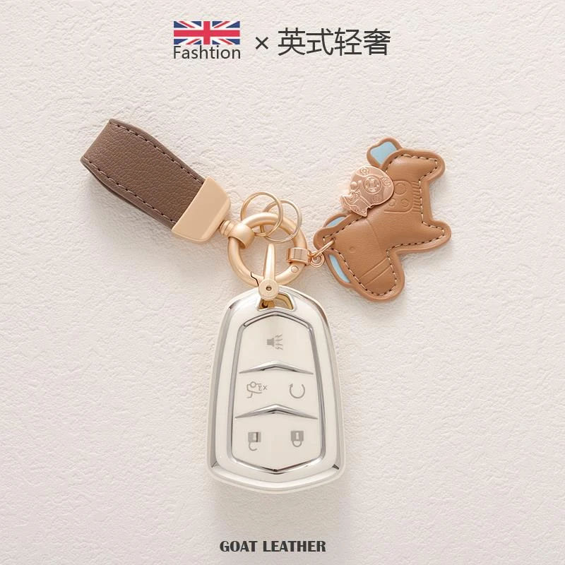 适用凯迪拉克XT5钥匙套XT4 XT6 XTS CT4 CT5 CT6 ATSL女SRT壳GT4