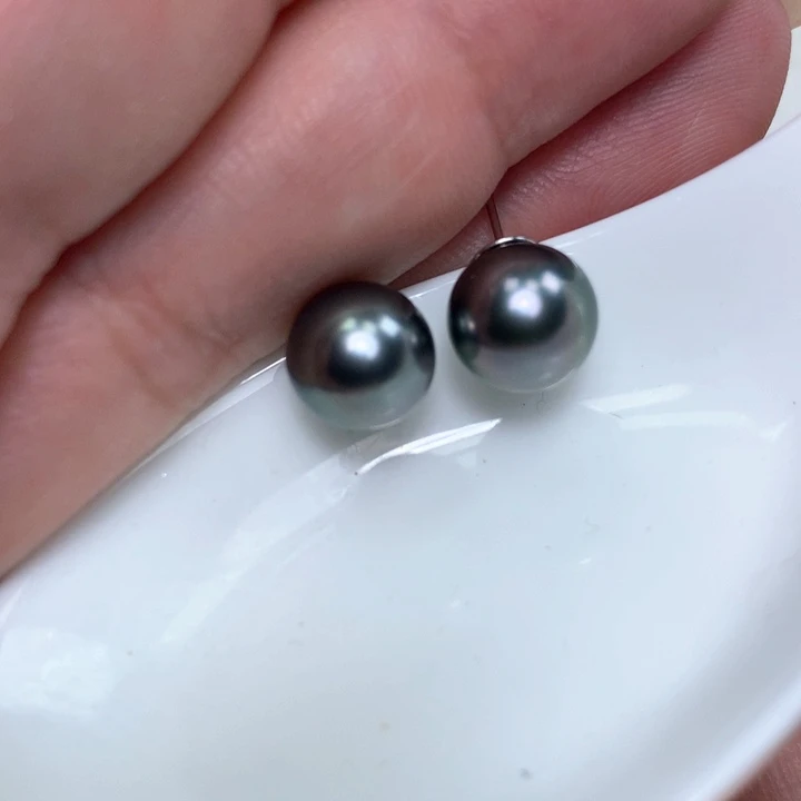 银S925镶嵌耳饰海水珍珠