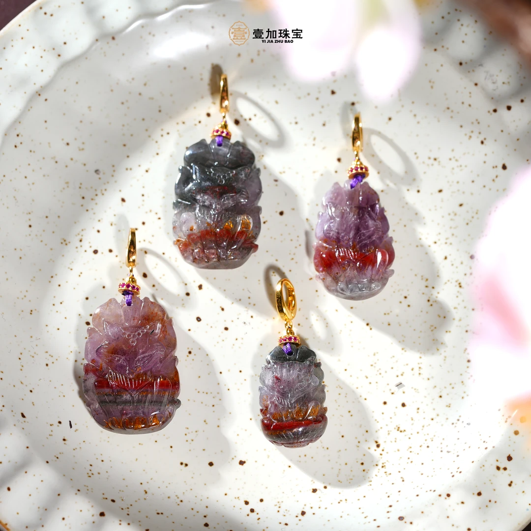 壹加师姐|手工设计贵人小九四色极光水晶吊坠多样性发一