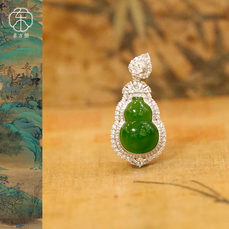东方俪DOFUNLY和田玉葫芦吊坠18k金精美BYDZ知聿