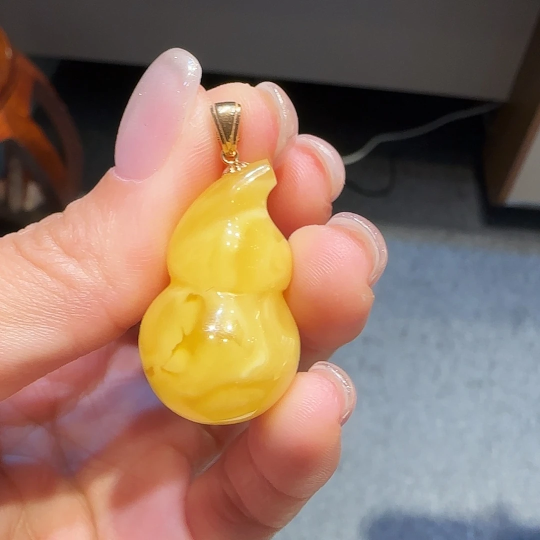 琥珀18K金镶嵌珠宝奇石
