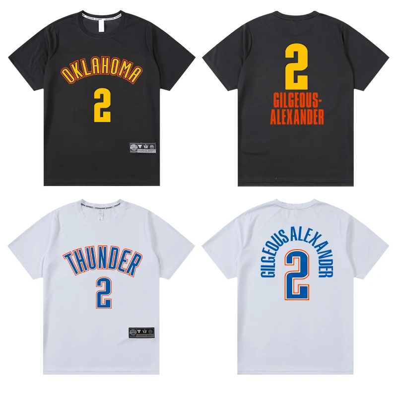 雷霆队SGA亚历山大训练服速干短袖美式篮球健身运动训练服T恤定制