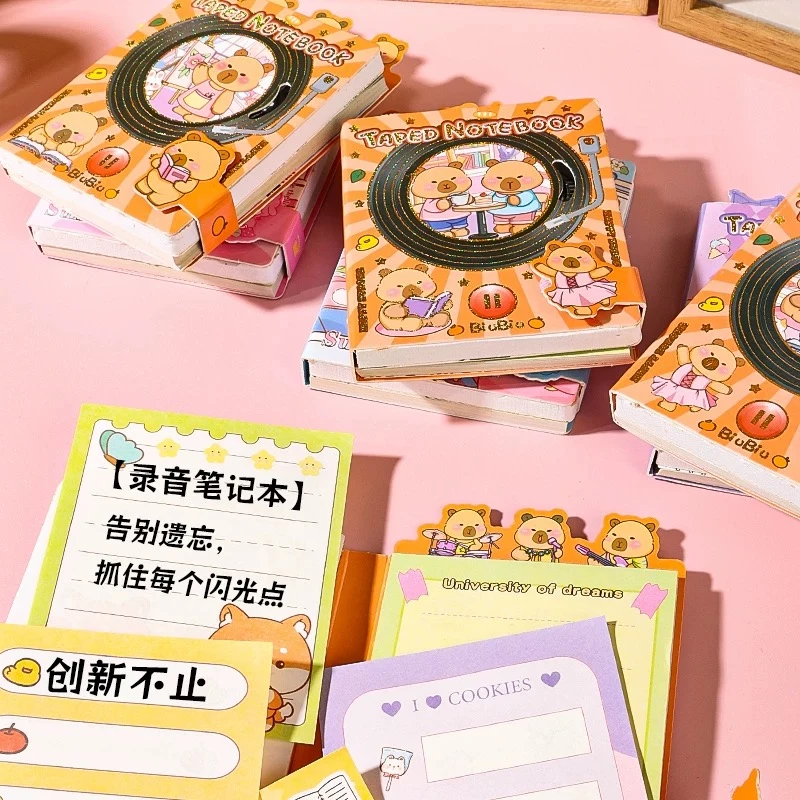 卡通彩色内页录音便签本【1盒到手12本】