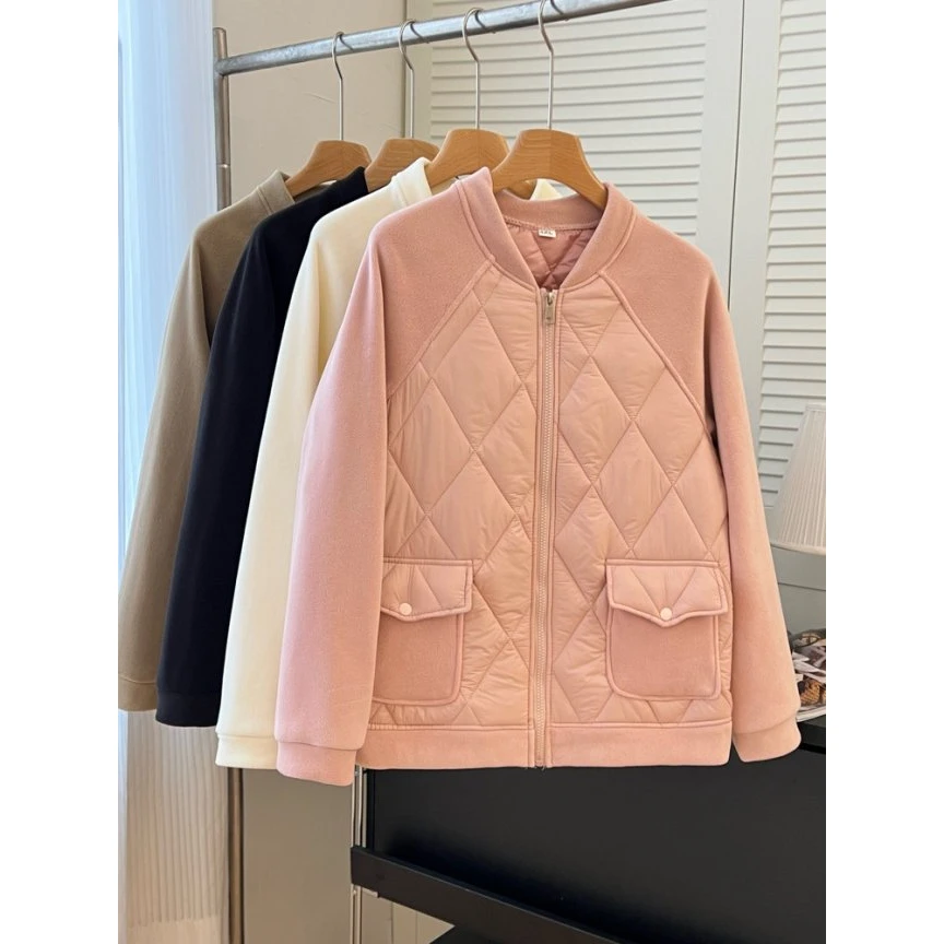 L女士瑜伽服运动打底棉服立领轻薄秋冬保暖外套休闲棒球服棉袄