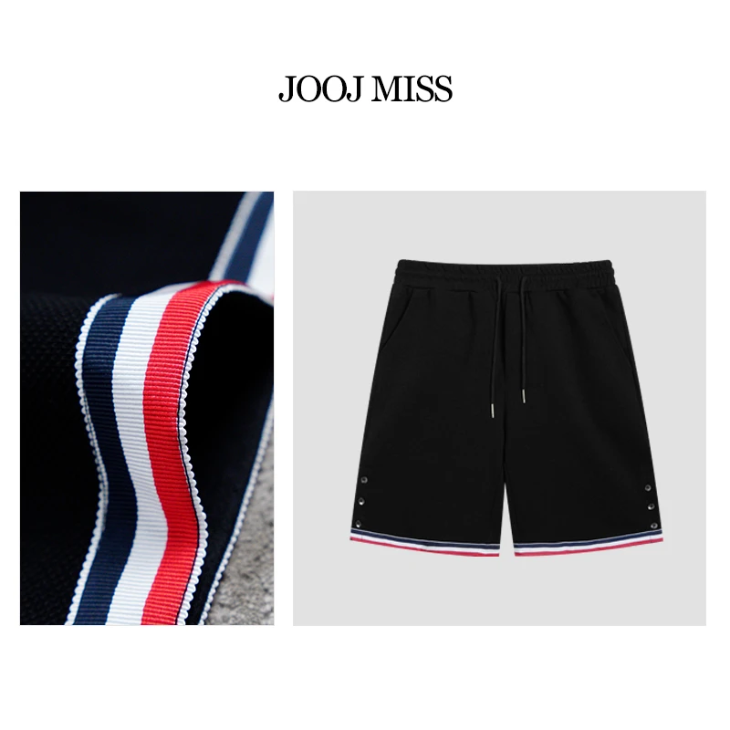 【珠地棉新款】春夏显瘦纯棉宽松直筒短裤夏季百搭时尚休闲黑色简约