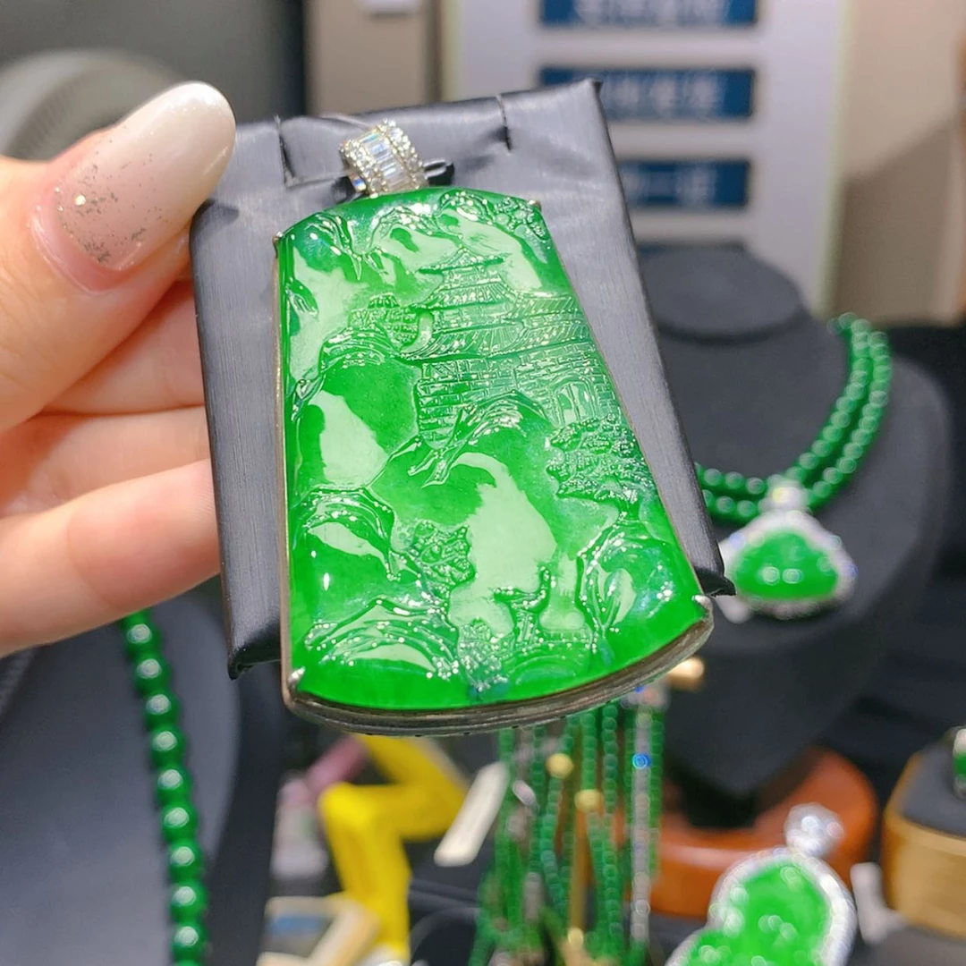 【闪购商品】颈饰银S925镶嵌翡翠7柒姐