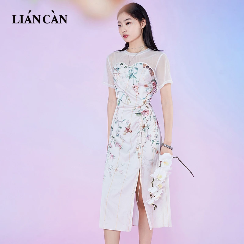 同款波西米亚风设计师品牌时尚圆领短袖连衣裙女71EO223009