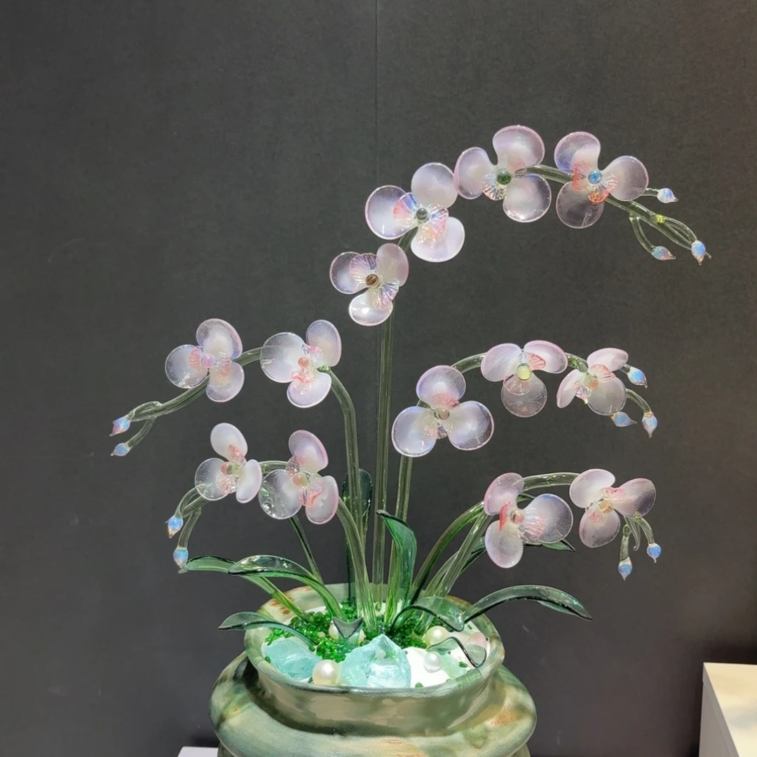 手工艺品琉璃蝴蝶兰05