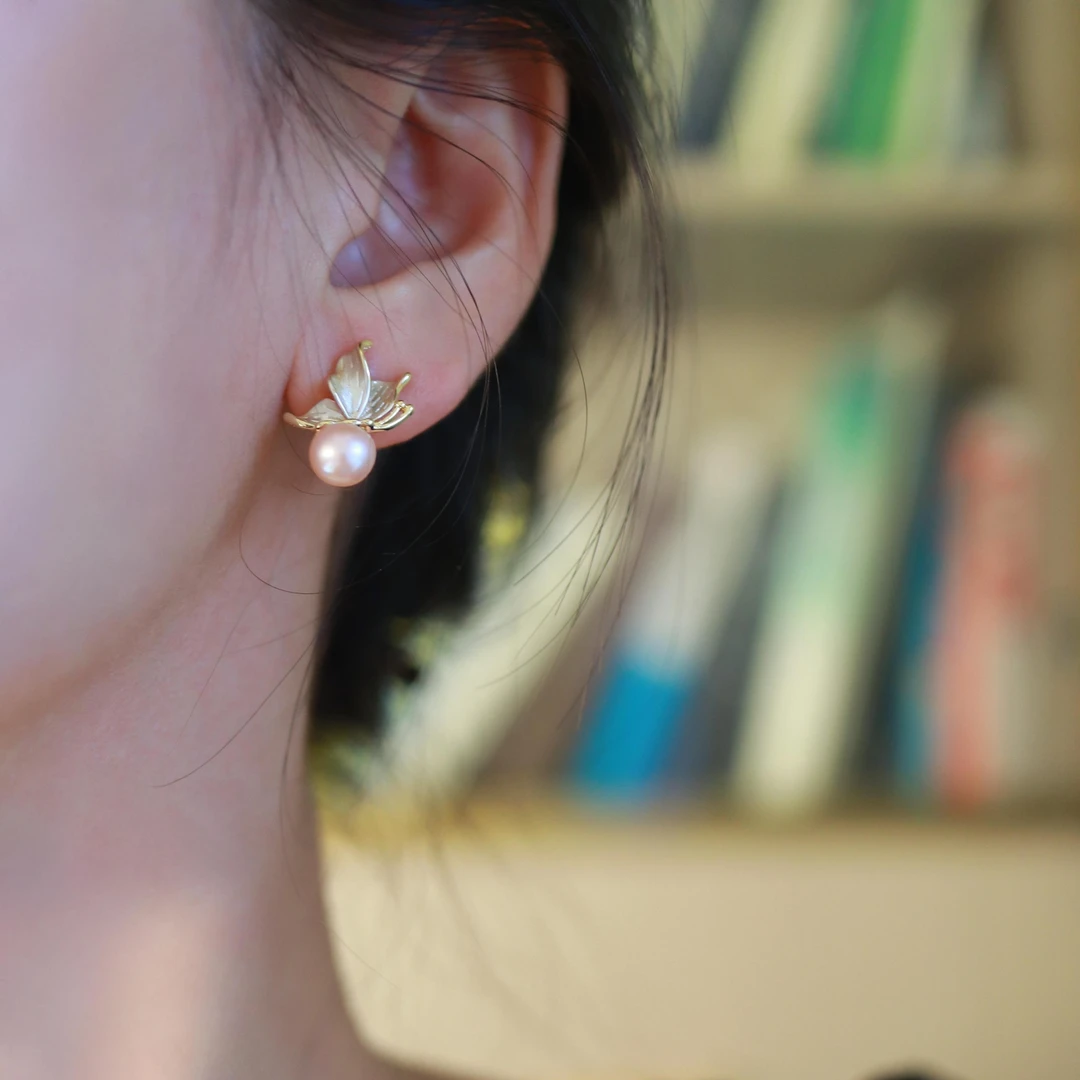 铜合金耳饰 H447独特小众高级感无耳洞蚊香盘耳夹蝴蝶耳环耳钉女