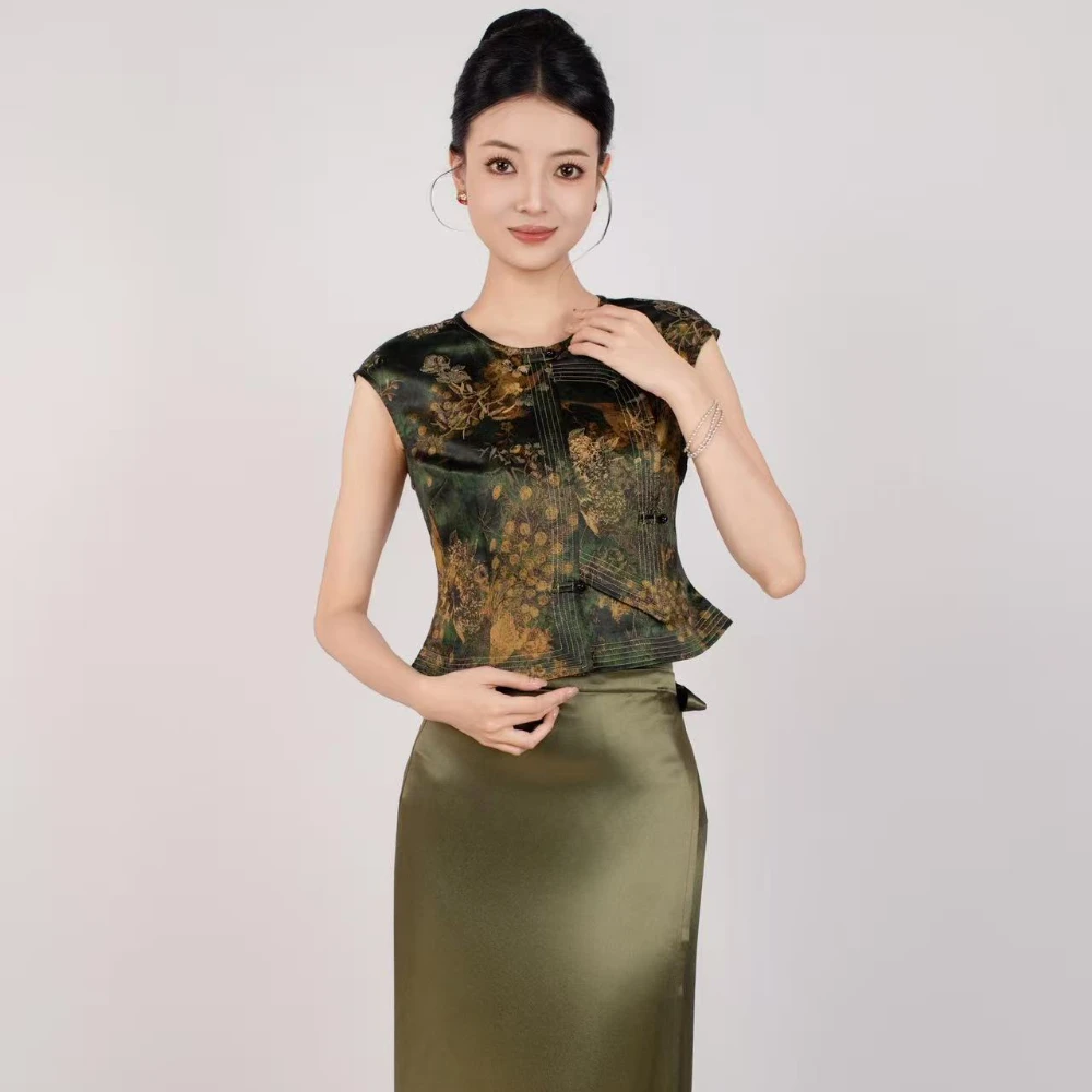 玉家人曼绫气质改良女装傣装复古中国风民族服饰新款