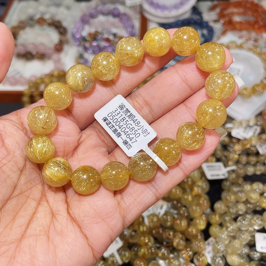 水晶手串未镶嵌金发12m