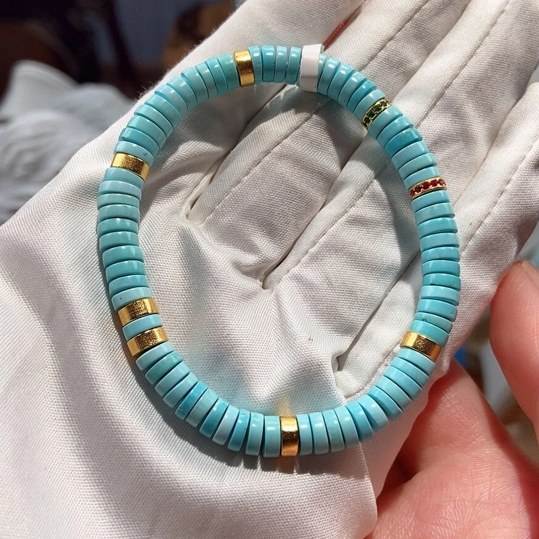 绿松石未镶嵌直切单圈卡6+