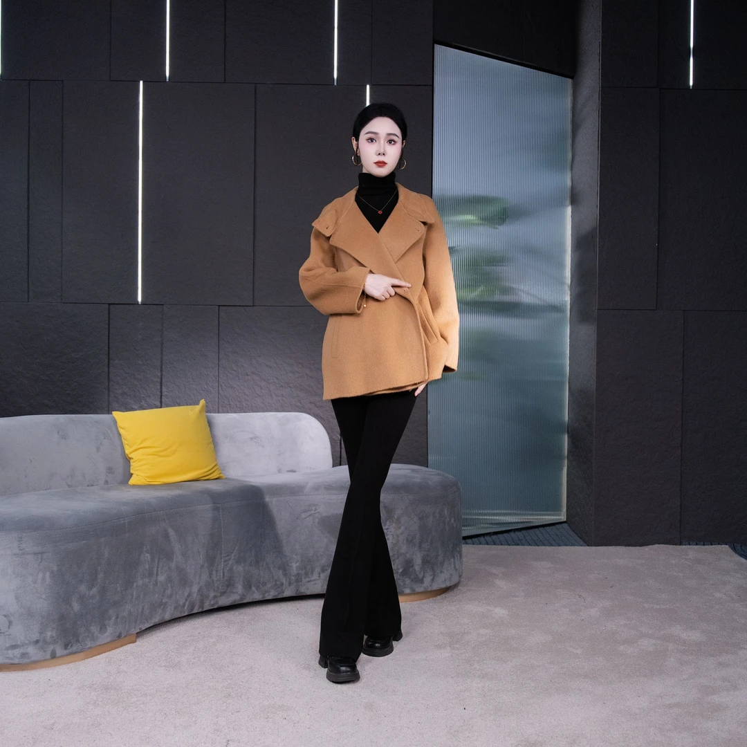 Falaibang/法莱邦YY6829驼色羊毛大衣