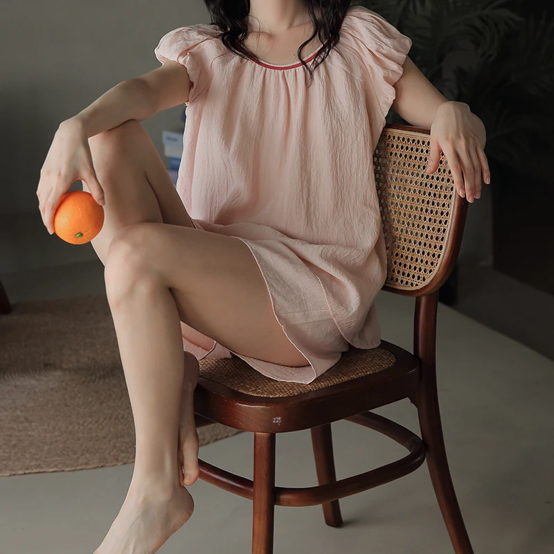 夏季皮筋短裤女长裙青年短袖睡衣日系性感夏季家居服套装24209