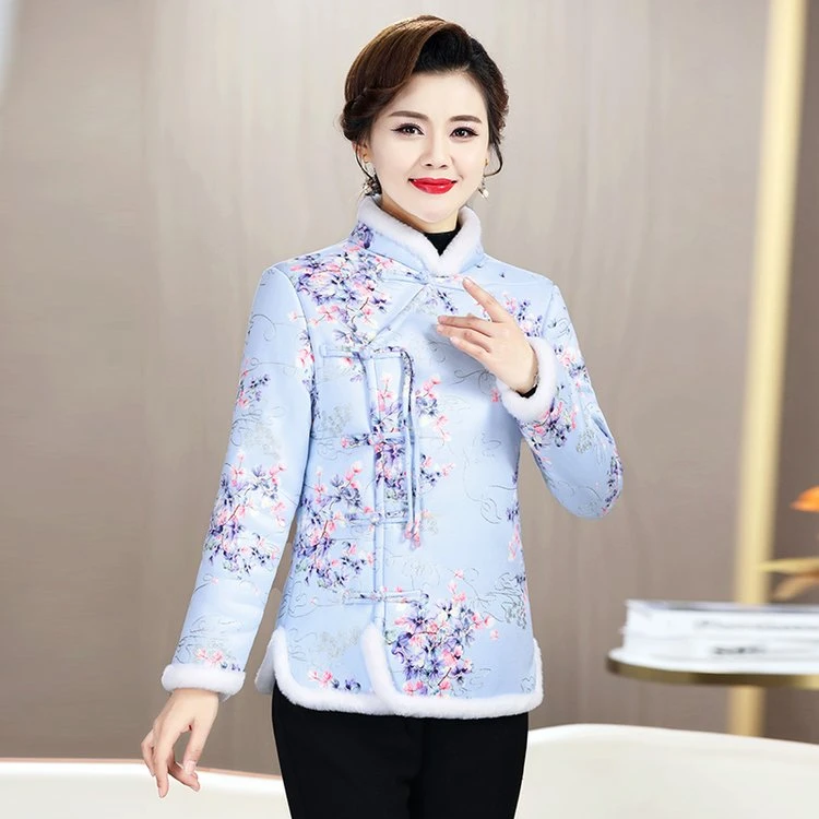 650中老年新款防风保暖棉服棉衣短款时尚秋冬妈妈装加厚流苏棉衣