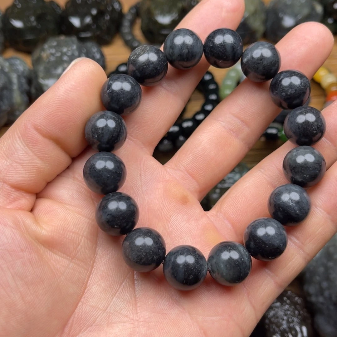 和田玉和田玉手串14mm珠未镶嵌