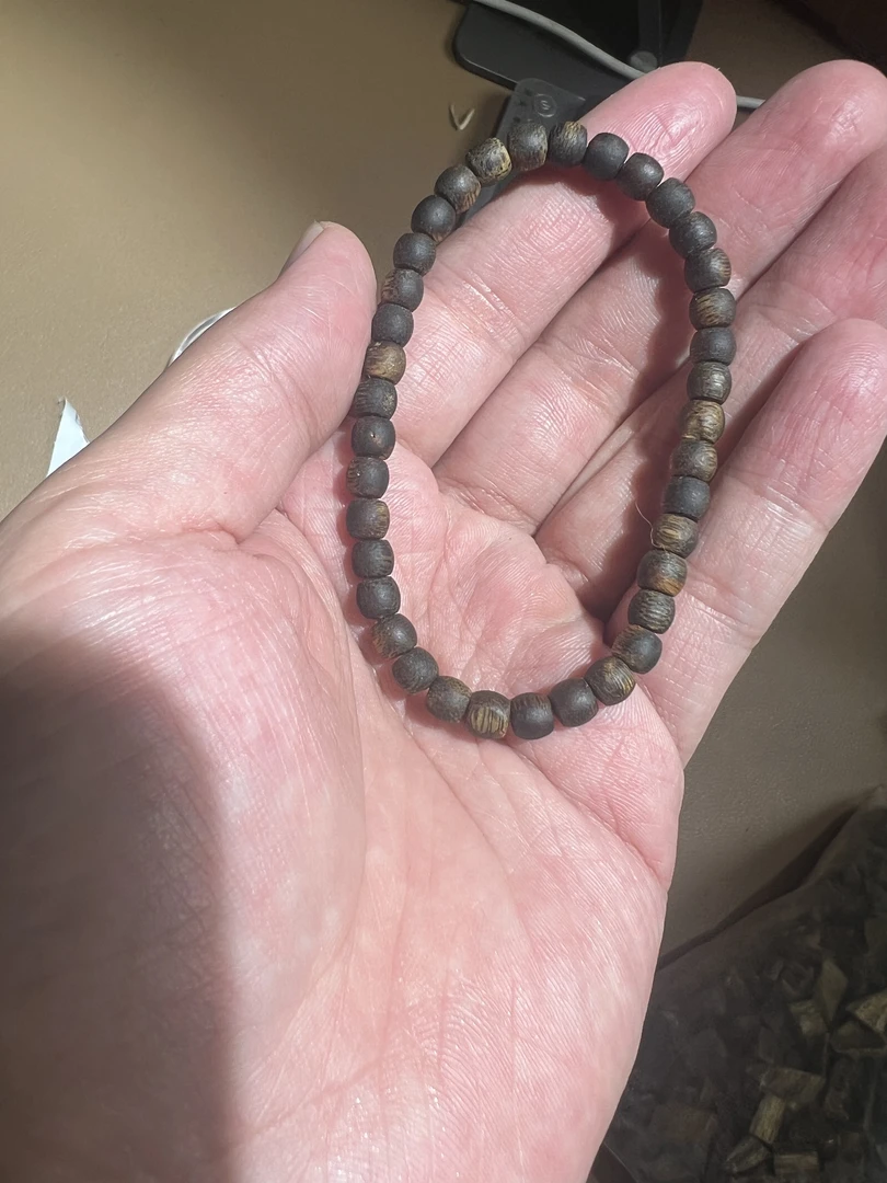 沉香海南霸王岭奇楠沉水桶珠单圈 11250529-24-1