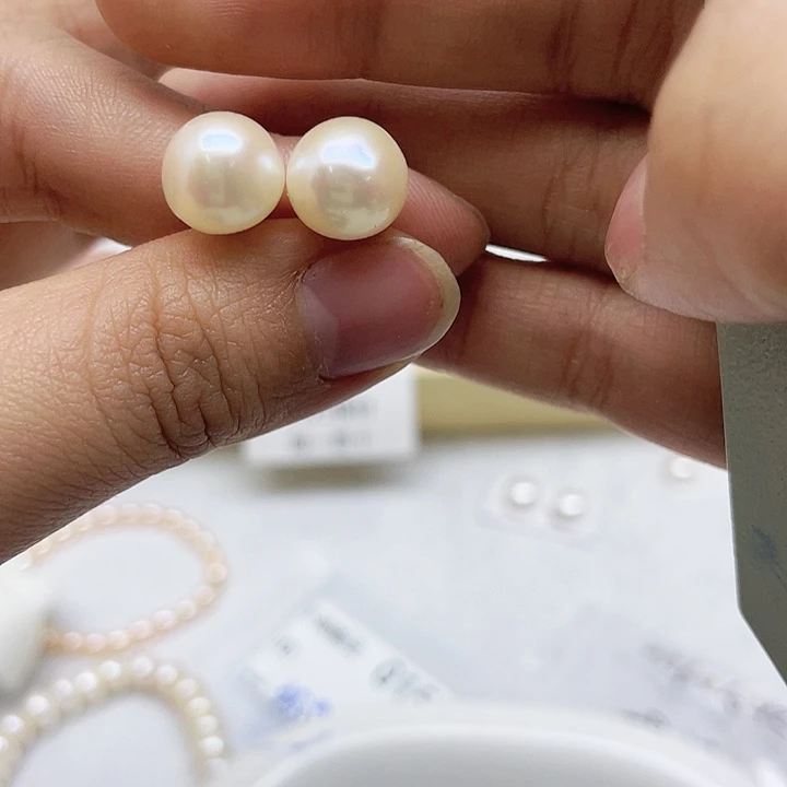 淡水珍珠耳饰银S925镶嵌?*月