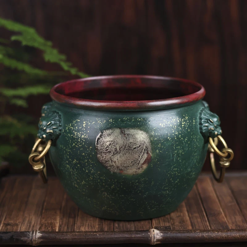 【遇见】狮子双耳绿色建水（Q2433）