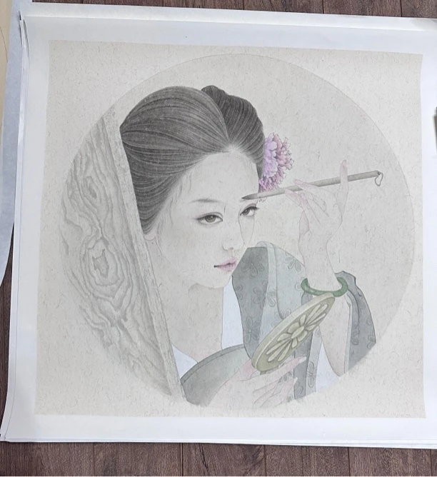 工笔人物画~60㎝圆