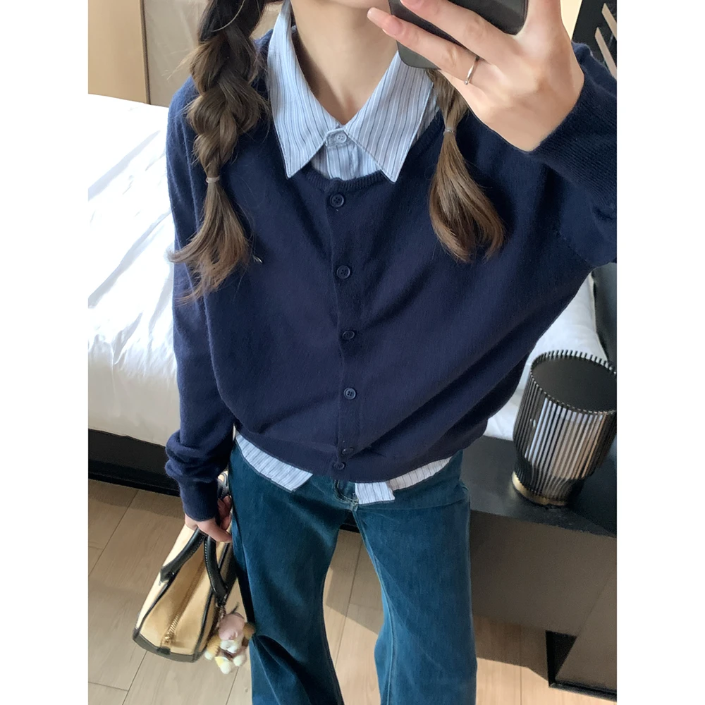 衬衫上衣毛衣长袖宽松设计感开衫803309