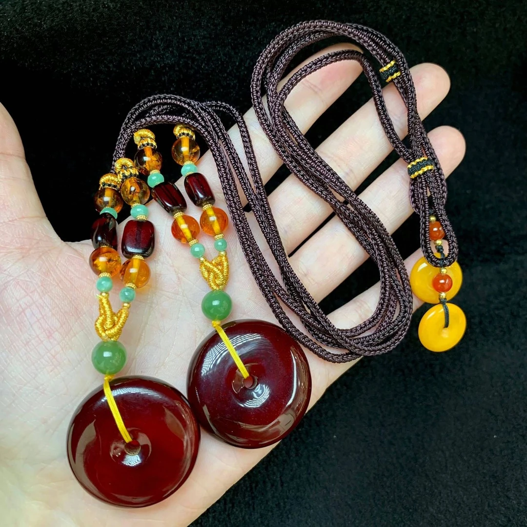 【小宝珠宝】24 T29787-琥珀DIY项链-多样性发一件-29.5x8.5mm