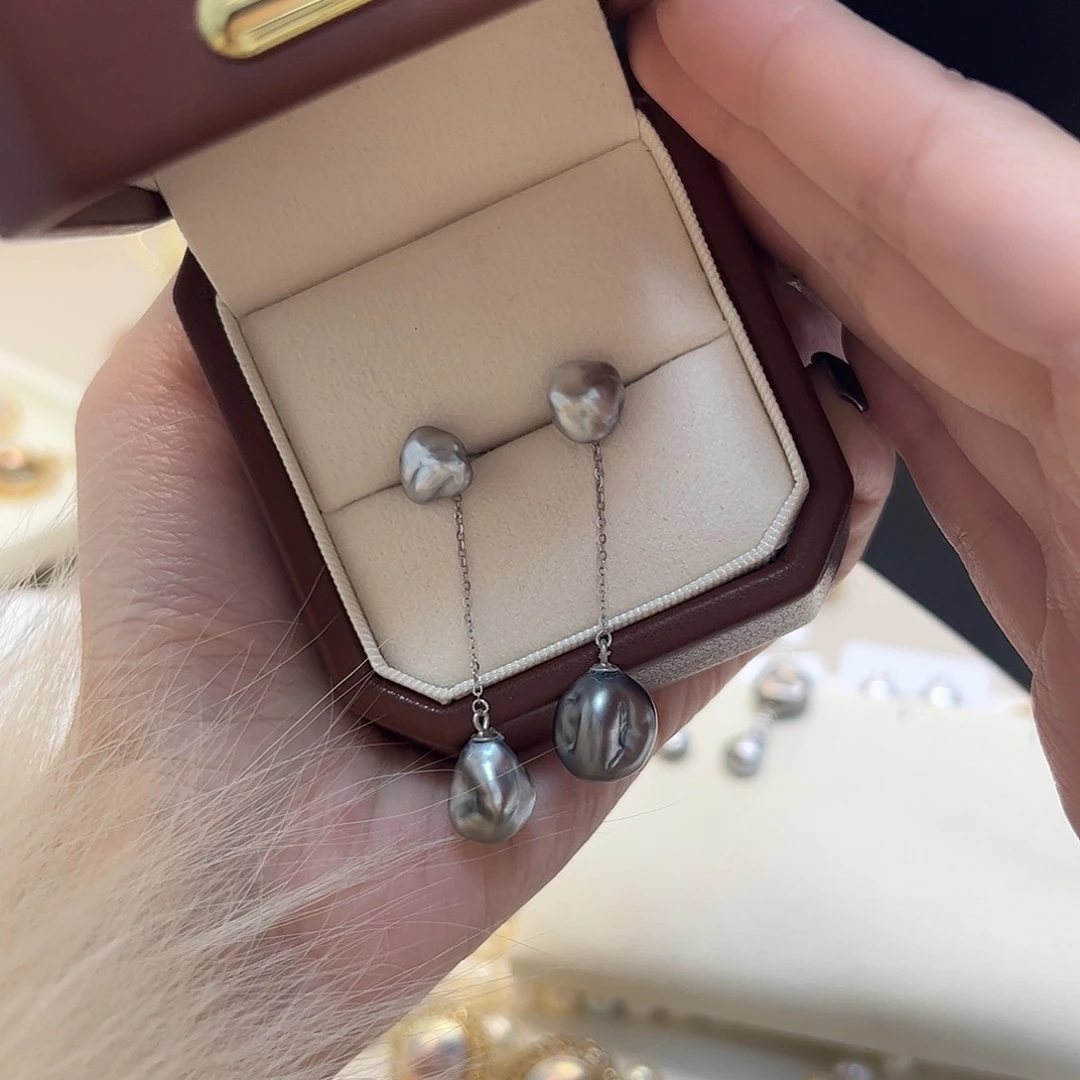 银S925镶嵌海水珍珠颈饰耳线款