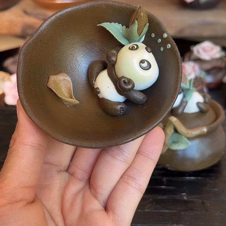 千玺造物熊猫茶杯