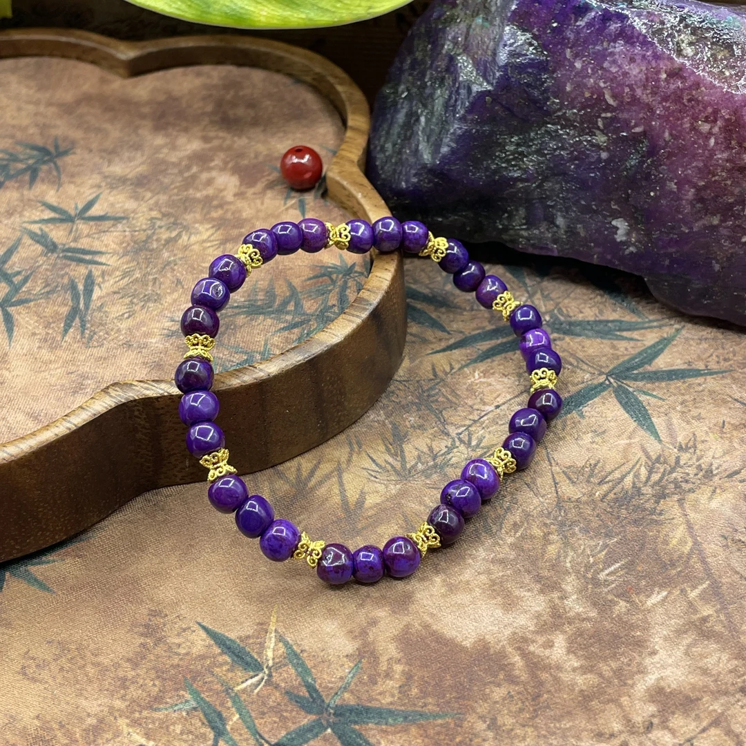 含辰砂工艺品【繁花珠宝甄选】紫舒手串HX60036