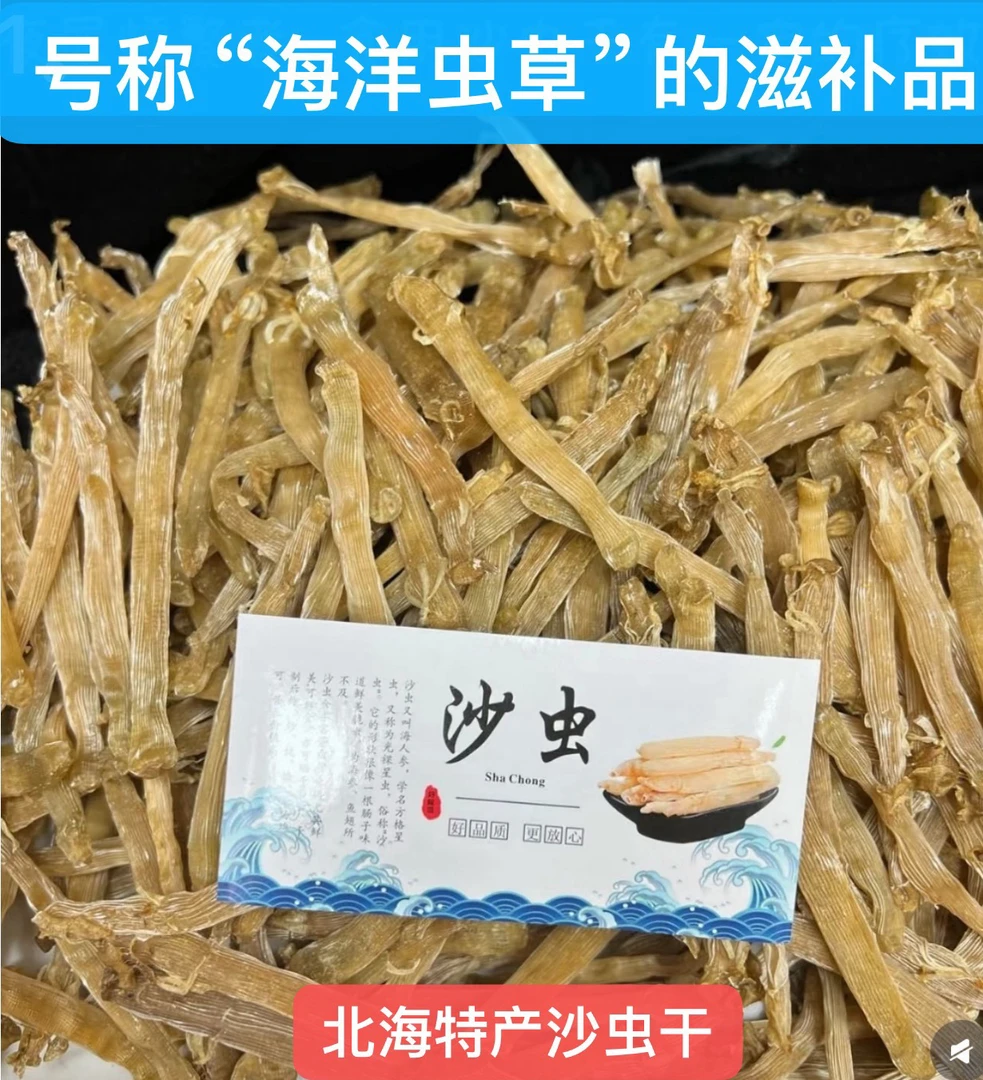 北海特产沙虫干海鲜干货滋补食材煲汤煲粥营养天然甄选