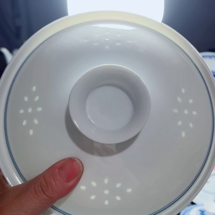 青花玲珑7寸和和气纯白