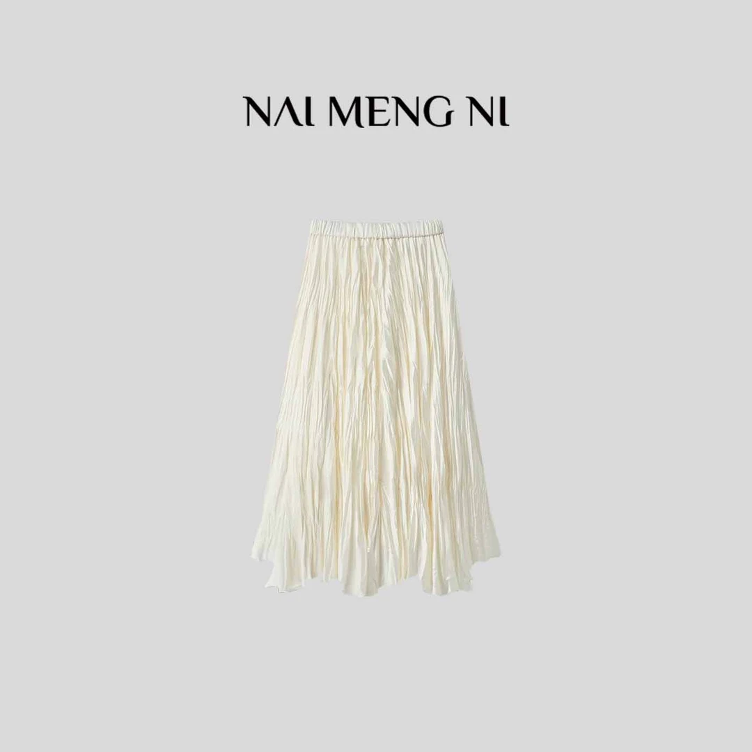 【晚晚专属】【温柔模版】仙女气质褶皱不规则下摆半身裙 26RR20031