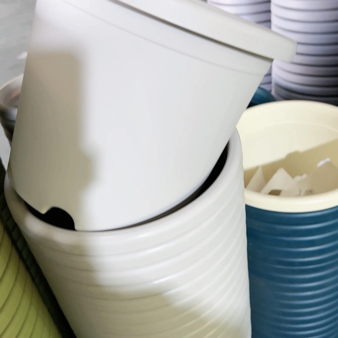 树脂四季盆5#无拖灰白6