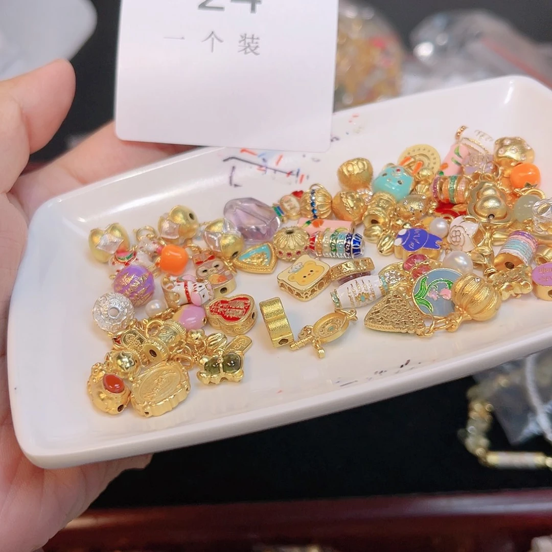 紫晶珠宝半成品银S925镀金镶嵌24