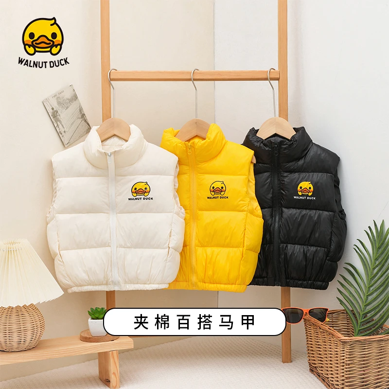 WALNUTDUCK2024冬季新款男女童轻盈三防洋气百搭棉马甲4F005-1
