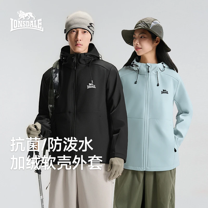 龙狮戴尔软壳衣男户外防水防风徒步登山服秋新款保暖加绒女款外套