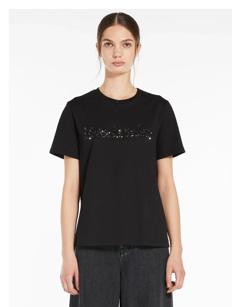 【YoYo】夏季新款2025亮片针织短袖T恤K272