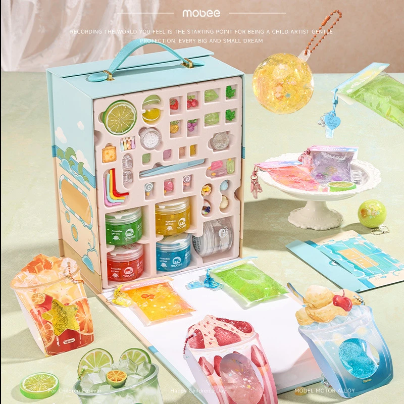 mobee史莱姆水晶泥不粘手六一套装起泡胶捏捏乐diy手工泡泡胶