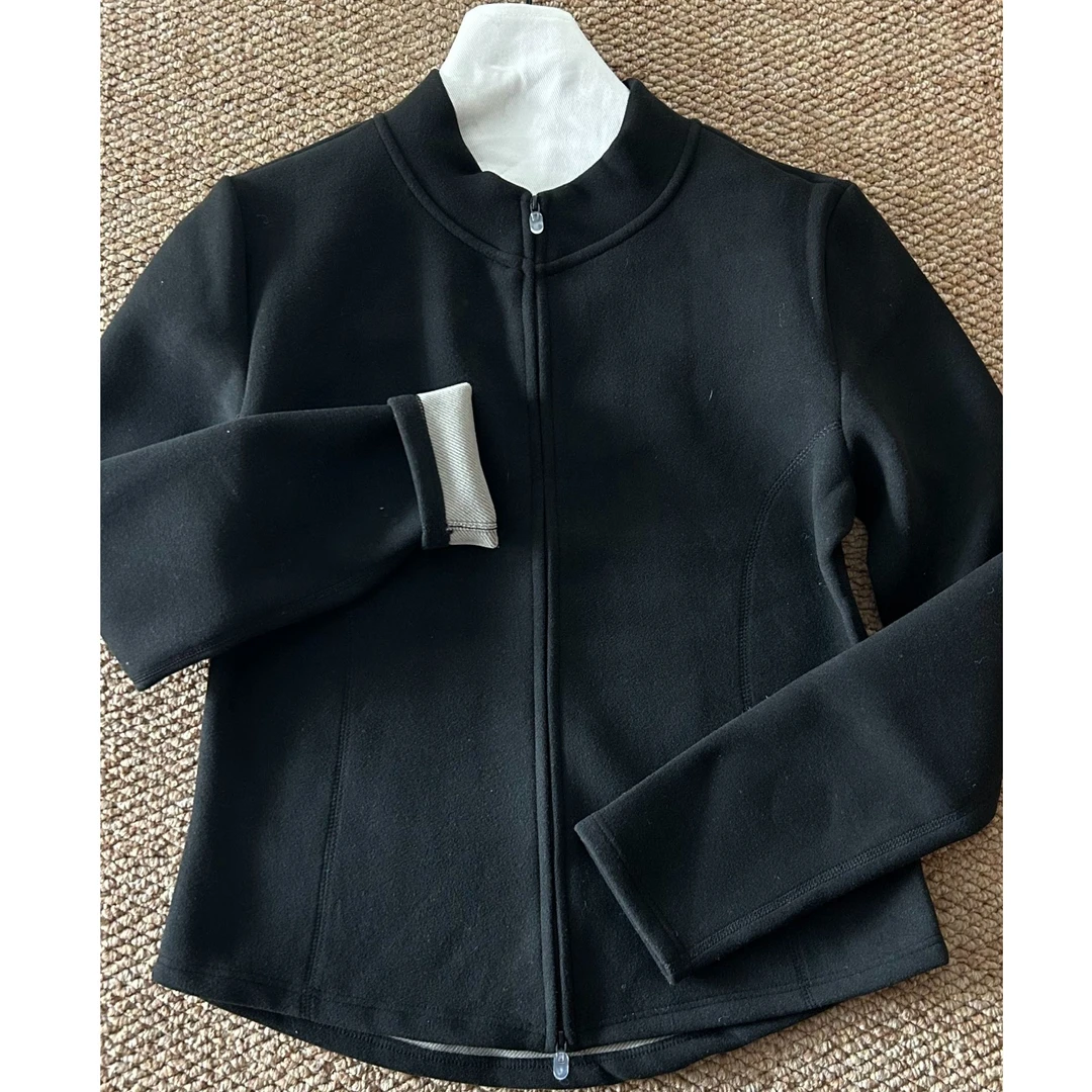 冬季厚款女秋冬短外套双面立领毛呢保暖休闲加厚百搭黑色