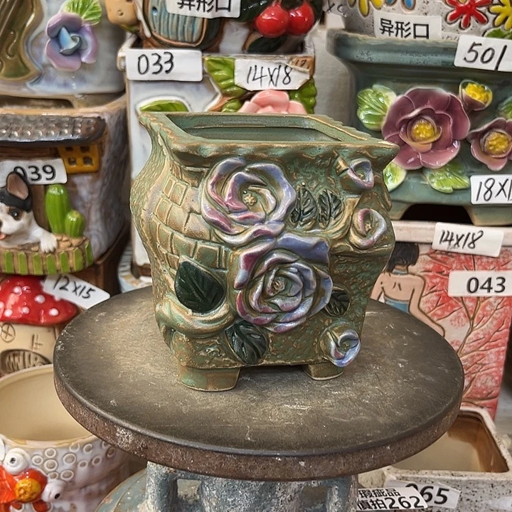 粗陶材质多肉花盆