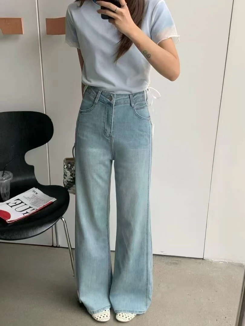 Datou 韩系阔腿牛仔裤6613