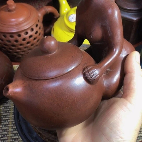 茶壶紫砂原矿 手工制作一紫.沙壶123