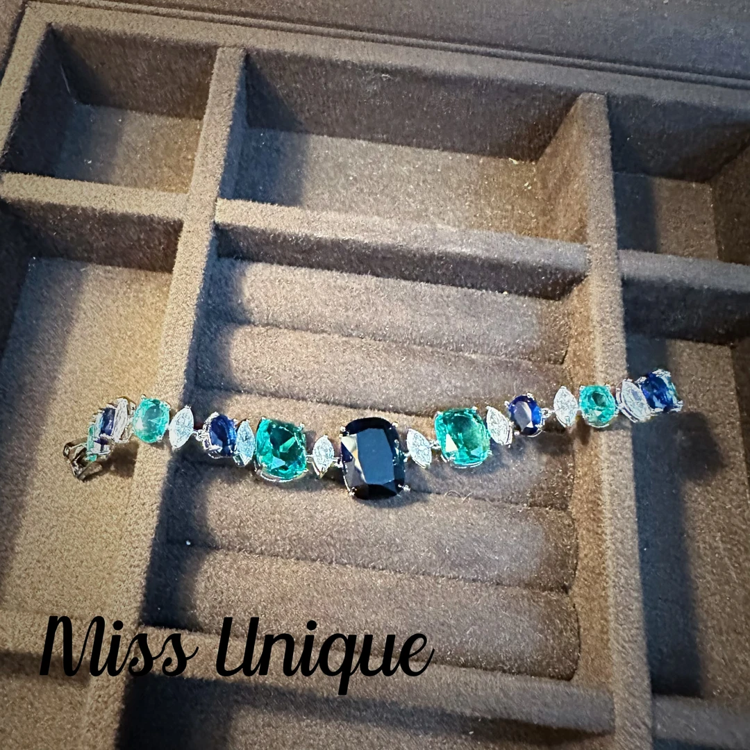 D5042宝蓝双色蓝椭圆手链