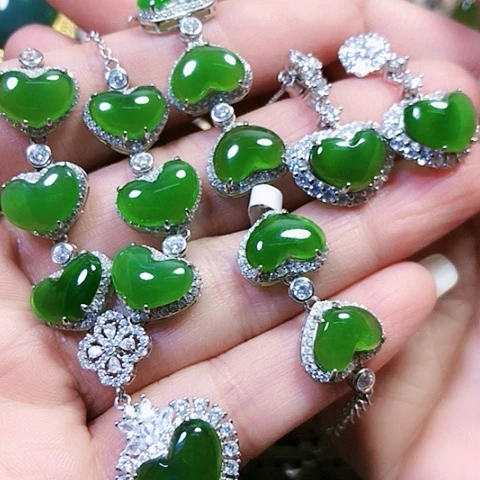 和田玉银S925镶嵌戒指