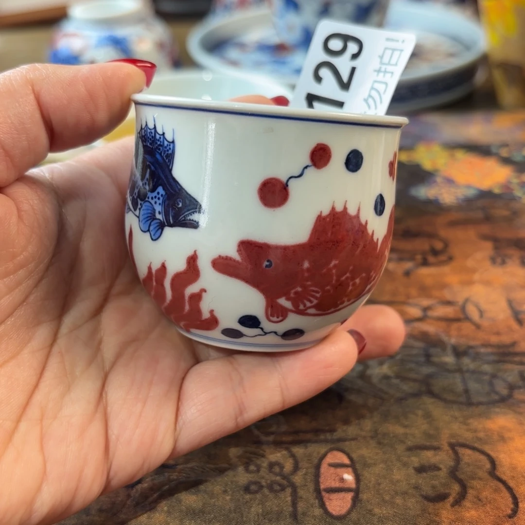 瓷孤品福利青花手绘杯杯杯杯