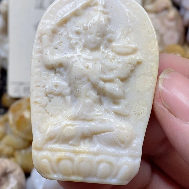 颈饰未镶嵌硅化珊瑚（珊瑚玉）