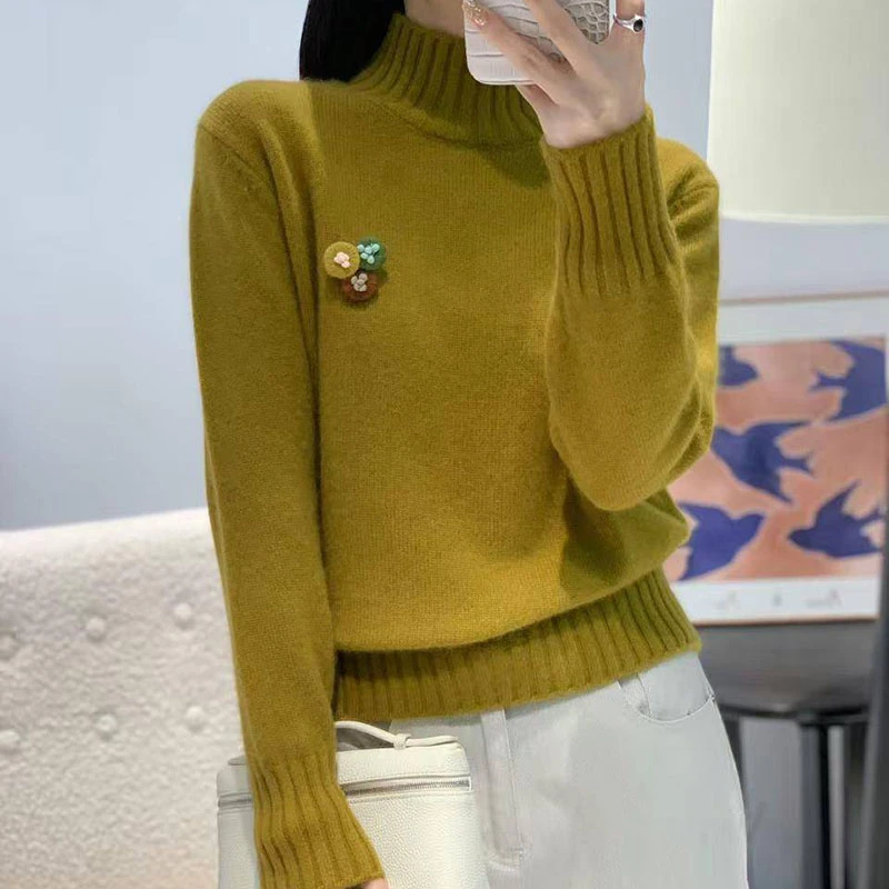 【香嘉怡新品】XJYEA309女士上衣羊毛衫针织衫高领套头秋冬百搭