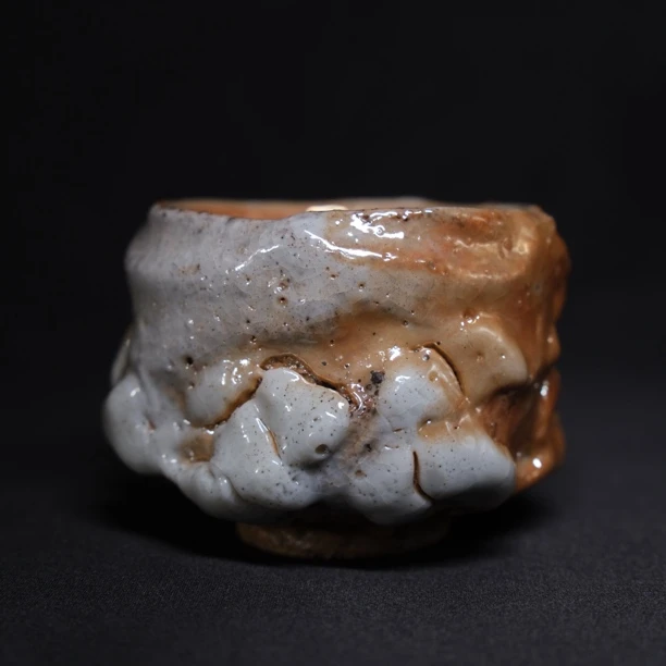 吴远中未名窑远中款堆釉金银彩陶瓷志野杯手工茶杯家用茶具主人杯